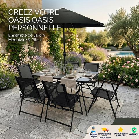 Set Familiale - x01 Table x06 Chaises x01 Parasol - 2