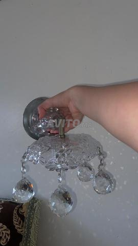 Vrai lustre en cristal avec 2 appliques - 2