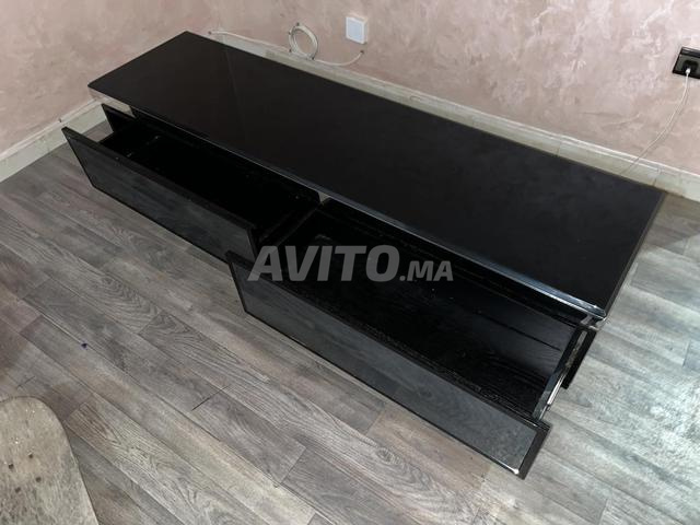 Support TV, Table TV (verre, noir) - 2
