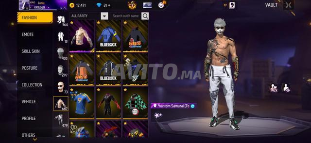 Compte Free Fire à vendre - 2