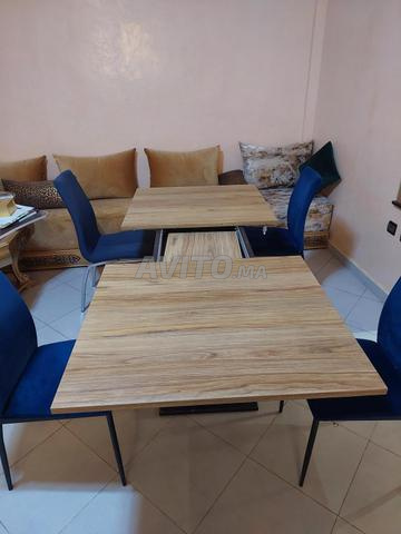 Table à manger en bois extensible avec 4 chaises - 2