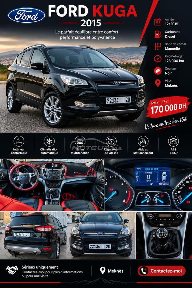 Ford Kuga Diesel Manuelle 2015 à Meknès