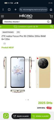 ZTE nubia Focus Pro 5G 256Go 20Go RAM 8.12Go - 2