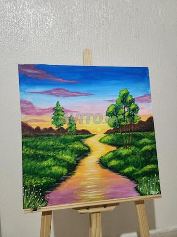 لوحة فنية مرسومة يدوياً 🎨🖌