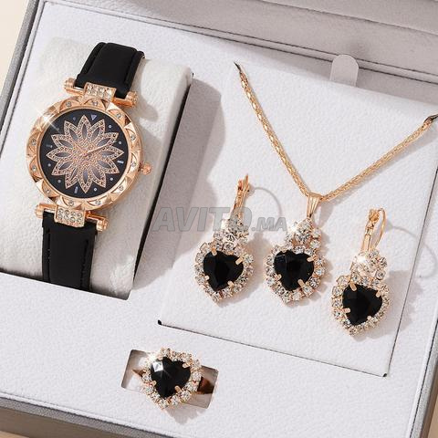 Ensemble montre et bijoux femme 5 pièces – Élégant et cadeau spécial 🌹 - 2