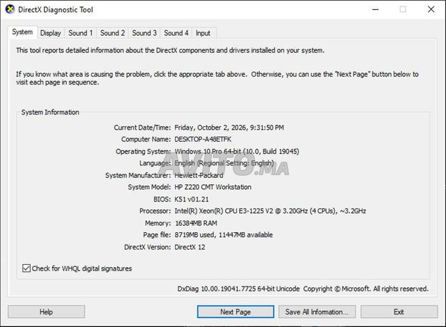 Xeon E3-1225V2 1050Ti 16GB RAM - 2