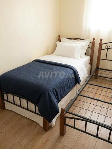 Lit en fer forgé, matelas médical 1 place - 2