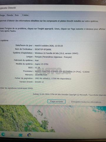 Acer i7 double carte graphique 16Go RAM - 2