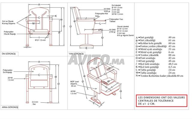 🎓 Fauteuil Amphithéâtre Grand Modèle - 2