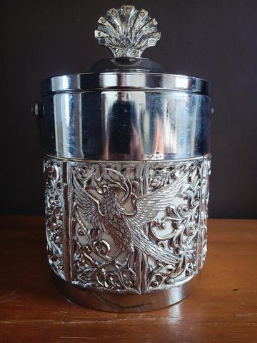 Seau à glaçons vintage en métal argenté Style - 2