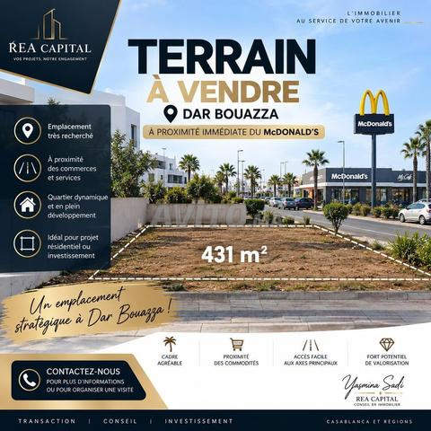 TERRAIN À VENDRE – DAR BOUAZZA
