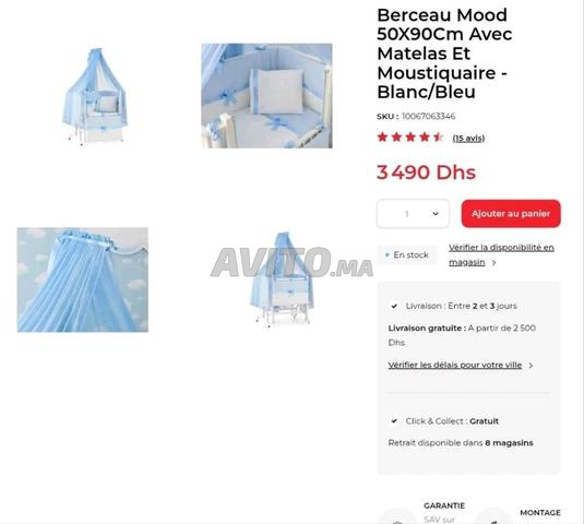 Berceau Mood 50X90Cm Avec Matelas /Bleu - 2