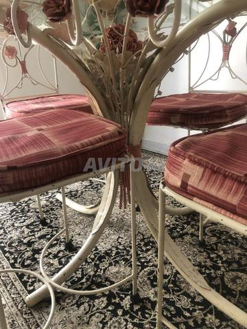 Salle à manger en verre avec 4 chaises - 2