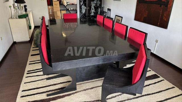 Grande table 10 personnes (3m x 1.5m) et 10 chaises - 2