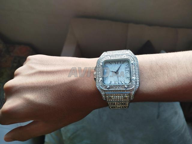 Montre en argent avec diamants pour homme - 2