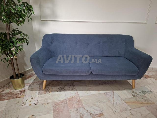 Salon 3 pièces bleu – 1 canapé & 2 fauteuils - 2