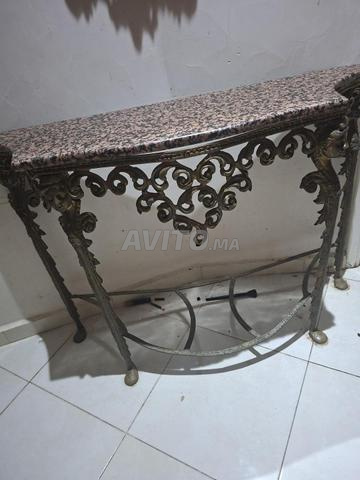 Console en bronze avec miroir cristal - 2