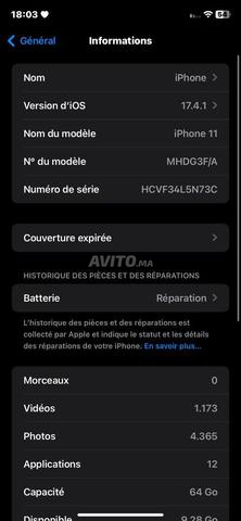 À Vendre iPhone 11, 64 Go. - 2