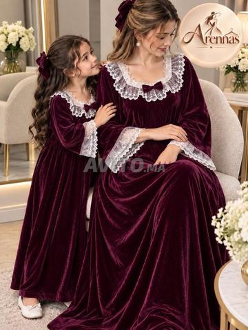 Pyjamas luxueux Mère et Fille 👗 Tissu Mbra haut de gamme - 2