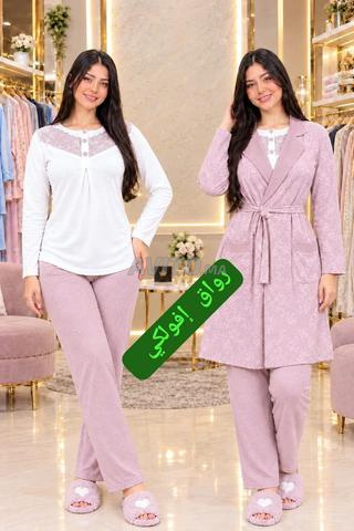 بيجامات قطنية 3 قطع - 2