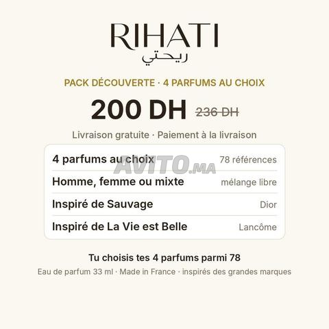 Pack 4 parfums au choix inspirés grandes marques