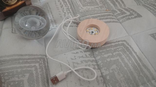 Lampe Boule Cristal 3D Saturne Veilleuse LED - 2