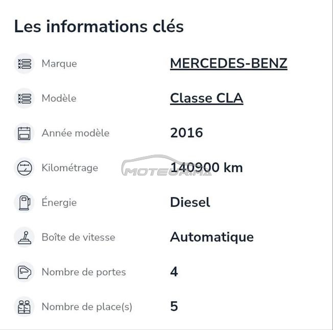 Mercedes CLA 200 Diesel 2016 Automatique