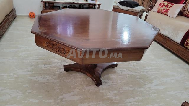 Table de salon en bois avec 3 petites tables à vendre - 2