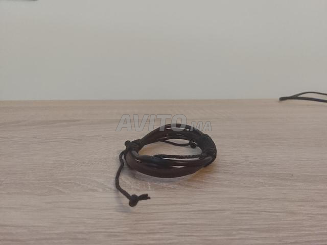 Bracelet en cuir noir - 2