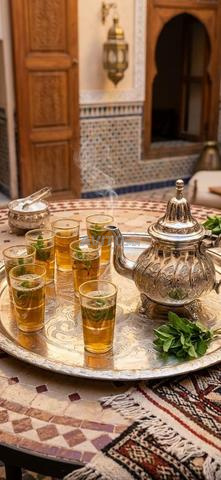 Authentique Théière Plateau et Verres Marocains - 2