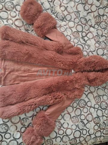 معطف فرو وردي للبنات - 2