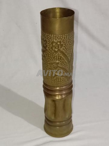 Vase en obus sculpté 75mm -- (Poilu) WW1 - 2