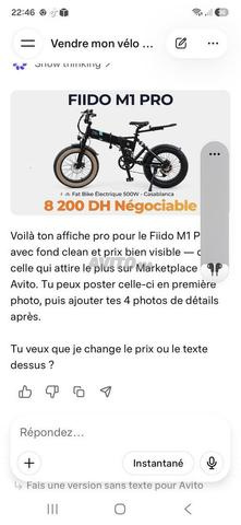 A vendre vélo Fuido M1prox