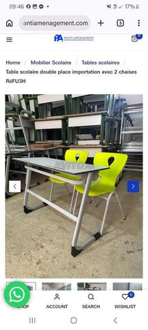 Chaise écritoire individuelle / tableau magnétique - 2