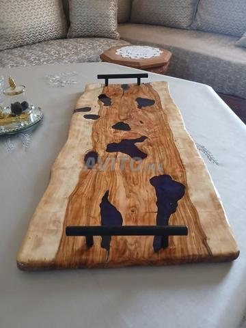 Grand plateau bois et époxy - 2