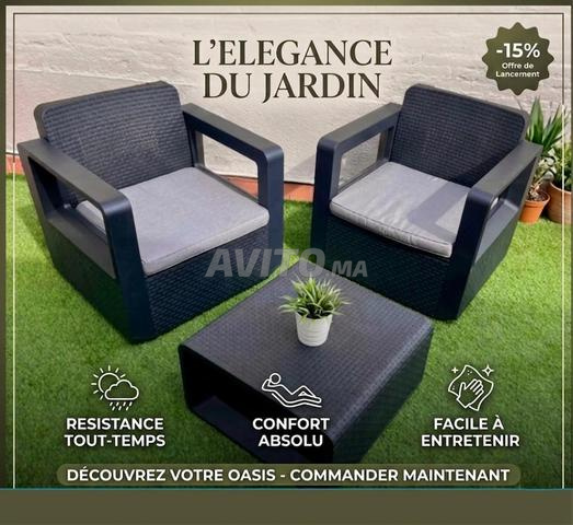 Ensemble de balcon 2 fauteuils avec table basse - 2