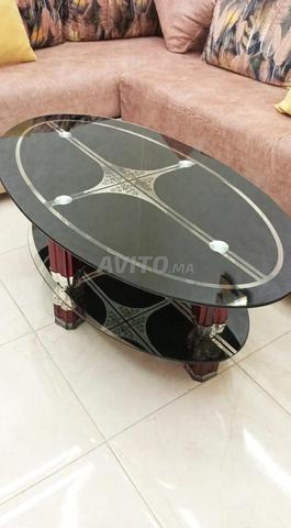 Table basse ovale verre trempé double plateau - 2