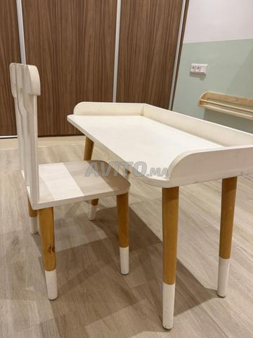 🎨 Bureau enfant en bois blanc et chaise assortie - 2