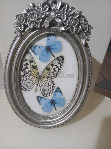 Ancien cadre argenté ovale décoré 25/17 - 2