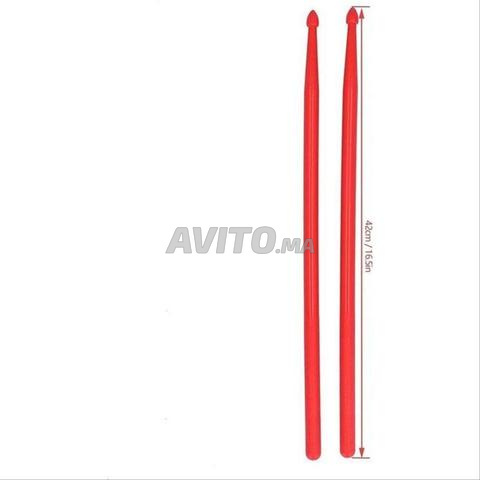 Paire de baguettes de batterie 5A - ROUGE - 2