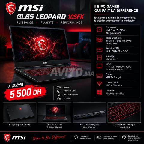 MSI GL65 LEOPARD 10SFK – i7 / RTX 2070 8GB