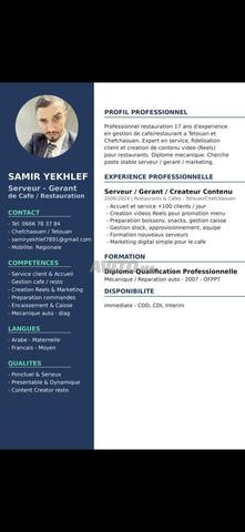 Gérant de restaurant et café, serveur et créateur de contenu vidéo - 2