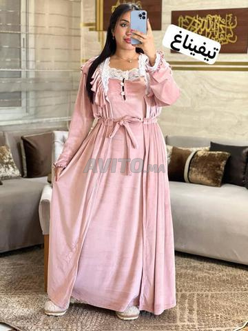 Pyjama long 2 pièces avec dentelle - 2