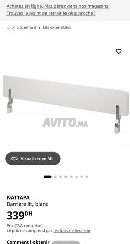 Lit Ikea sommier matelas coffre rangements - 2