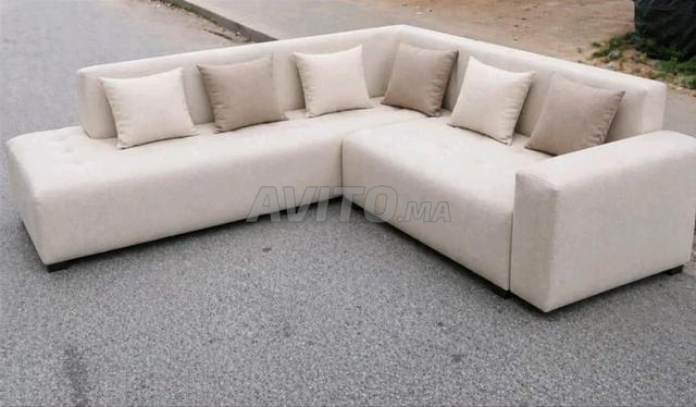 Salon L Gris Beige Moderne - 2999dh - Antitache - 2