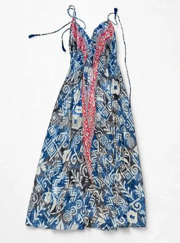 Robe longue bohème chic pour l'été et la plage - Taille M