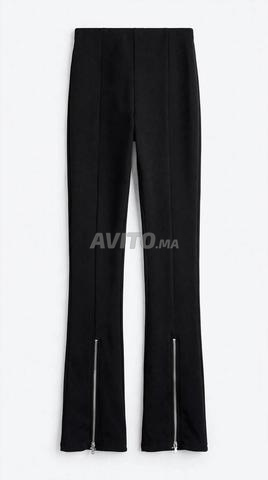 Pantalon noir classique évasé zippé - Taille M - Élégant