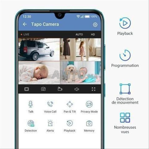 Caméra de surveillance intelligente Wi-Fi 360 degrés avec suivi de mouvement - 2
