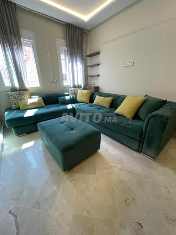 Canapé avec pouf
