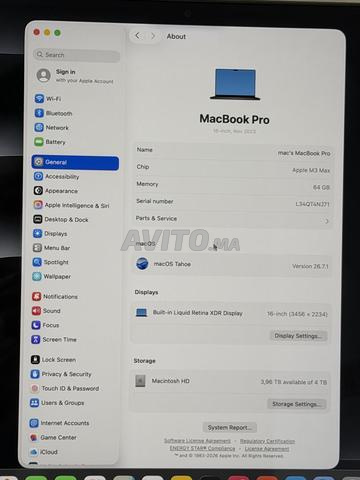MacBook Pro M3 Max 16 pouces 64Go RAM 4To SSD - 2
